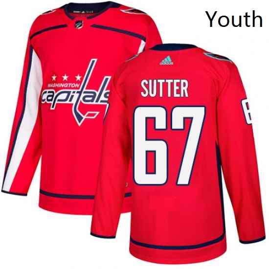 Youth Adidas Washington Capitals 67 Riley Sutter Premier Red Home NHL Jersey